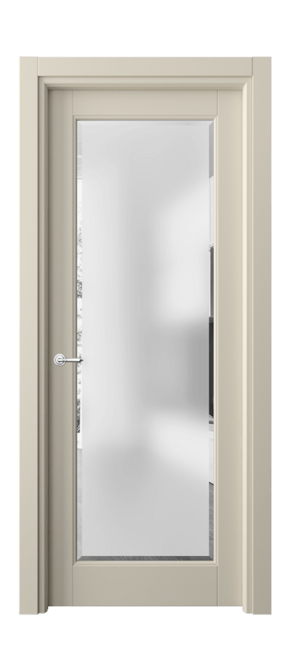 Межкомнатная дверь Toscana Litera 6300 Бук бежево-серый Сатинированное стекло с фацетом Цена 15050 ₽ | Volhovec