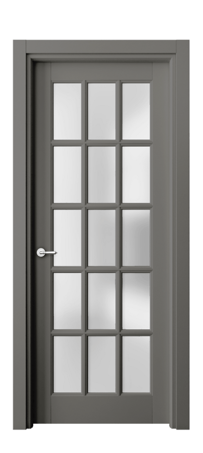 Межкомнатная дверь Тоскана Грильято 6311 Матовый классический серый Сатинированное стекло Цена 137040 ₽ | Volhovec