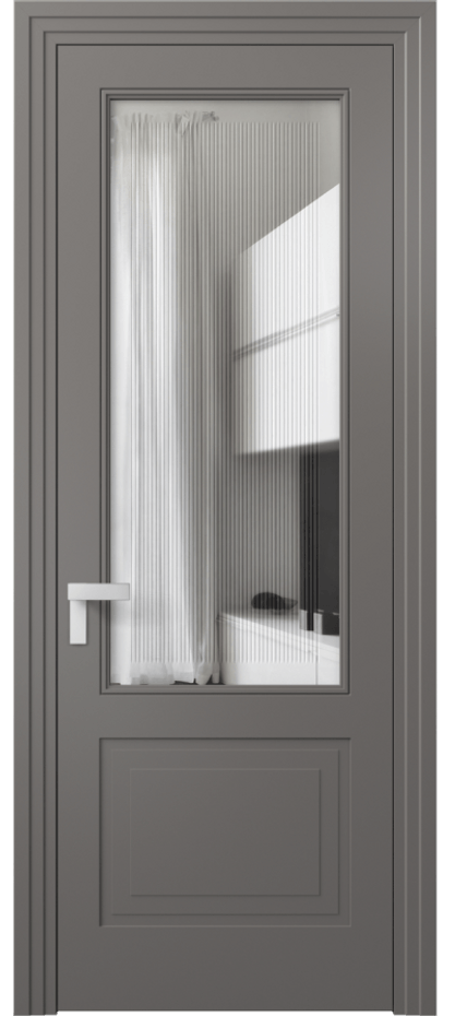 Дверь межкомнатная Rocca 8352 Матовый классический серый Прозрачное стекло с гравировкой "Каннелюры", триплекс Каскадный компланарный наличник МКЛС Цена 95590 ₽ Наличники уже входят в базовый комплект. Фабрика дверей Волховец 8 (800) 551 43 19 Межкомнатная дверь Rocca 8352 Матовый классический серый Прозрачное стекло с гравировкой "Каннелюры", триплекс Цена 95590 ₽ | Volhovec