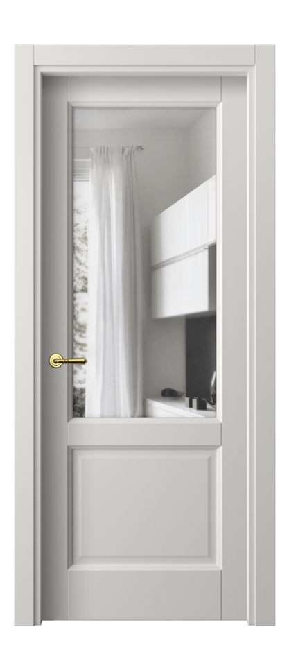 Межкомнатная дверь Galant 1422 Матовый серый Прозрачное стекло, 4 мм Цена 43290 ₽ | Volhovec