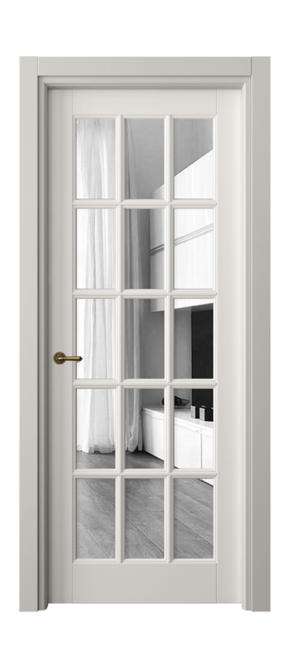 Межкомнатная дверь Toscana Grigliato 6311 Бук пудровый белый Двустороннее зеркало, триплекс Цена 5760 AZE | Volhovec