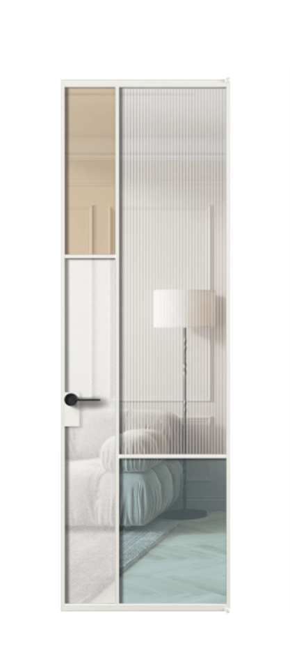 Межкомнатная дверь Mosaic АЛПЛ041.13 Алюминий светло-серый Комбинация стекол Группы 1 и Группы 3 Цена 189060 ₽ | Volhovec