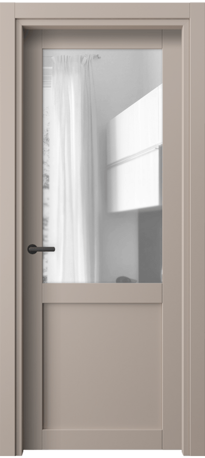 Межкомнатная дверь Нео 2122 ПЭТ серо-коричневый  Прозрачное стекло, триплекс Цена 38040 ₽ | Volhovec