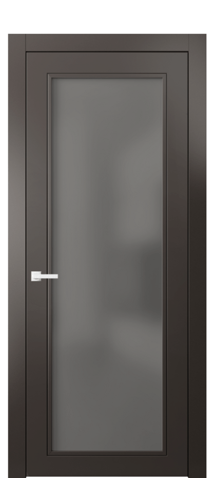 Межкомнатная дверь Neo Classic 8000 Матовый антрацит Сатинированное серое стекло, триплекс Цена 69431 ₽ | Volhovec
