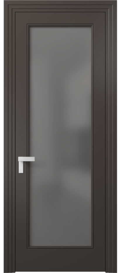 Межкомнатная дверь Рокка 8300 Матовый антрацит Сатинированное серое стекло, триплекс Цена 99480 ₽ | Volhovec
