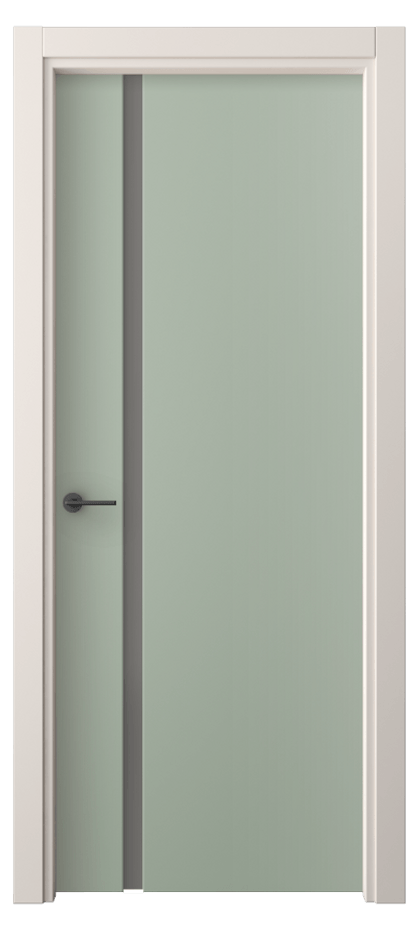 Межкомнатная дверь Freedom 4222 ПЭТ светло-оливковый Сатинированное серое стекло, триплекс Цена 33880 ₽ | Volhovec