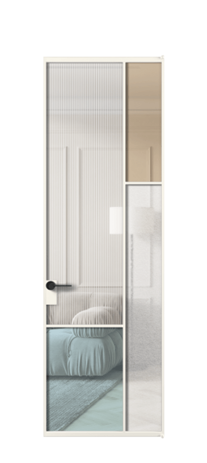 Межкомнатная дверь Mosaic АЛПЛ041.12 Алюминий пудровый белый Комбинация стекол Группы 1 и Группы 3 Цена 189060 ₽ | Volhovec