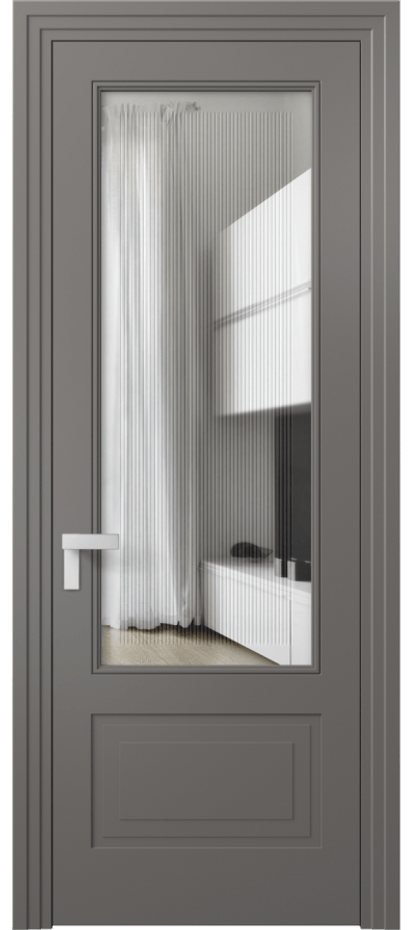 Дверь межкомнатная Rocca 8342 Матовый классический серый Прозрачное стекло с гравировкой "Каннелюры", триплекс Каскадный компланарный наличник МКЛС Цена 95590 ₽ Наличники уже входят в базовый комплект. Фабрика дверей Волховец 8 (800) 551 43 19 Межкомнатная дверь Rocca 8342 Матовый классический серый Прозрачное стекло с гравировкой "Каннелюры", триплекс Цена 95590 ₽ | Volhovec