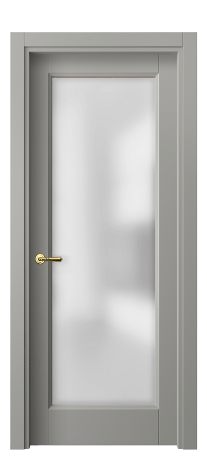 Межкомнатная дверь Galant 1402 Матовый нейтральный серый Сатинированное стекло Цена 43290 ₽ | Volhovec