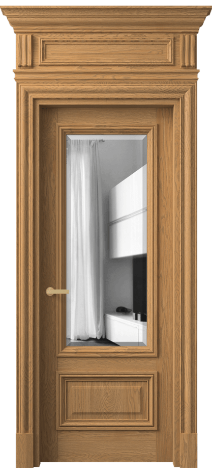 Межкомнатная дверь Антик 7306 Дуб пшеничный матовый Двустороннее зеркало с фацетом, триплекс Цена 323940 ₽ | Volhovec