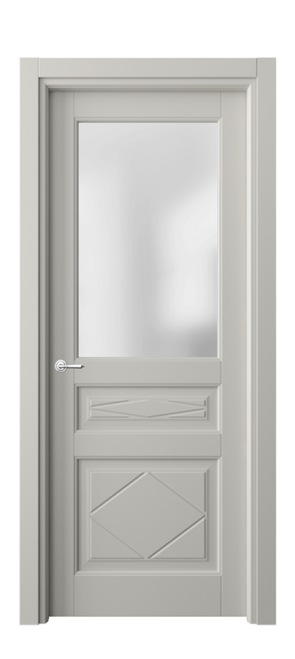 Межкомнатная дверь Тоскана Ромбо 6344 Матовый тёплый серый Сатинированное стекло Цена 118680 ₽ | Volhovec