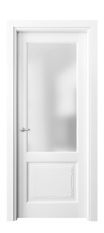 Межкомнатная дверь Тоскана Элегантэ 6322 Матовый белоснежный Сатинированное стекло Цена 114120 ₽ | Volhovec