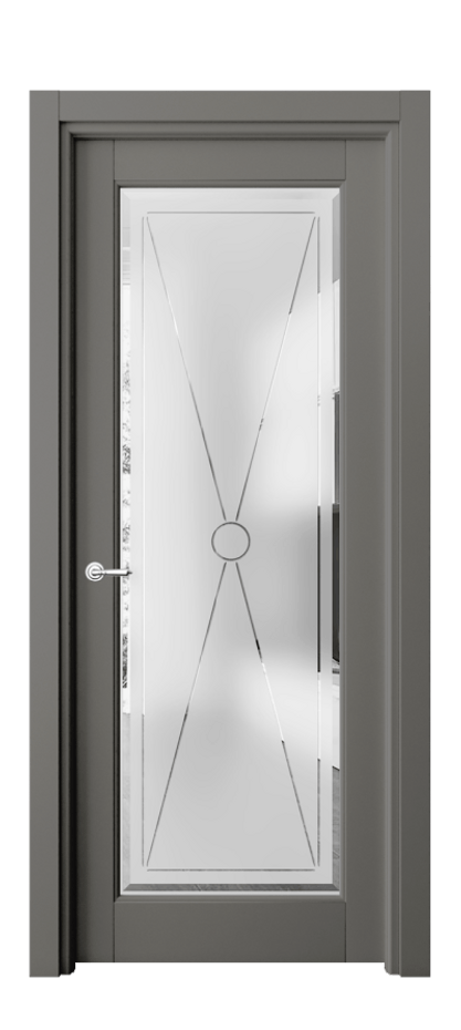 Межкомнатная дверь Тоскана Литера 6300 Матовый классический серый Сатинированное стекло с гравировкой «LITERA» Цена 103730 ₽ | Volhovec