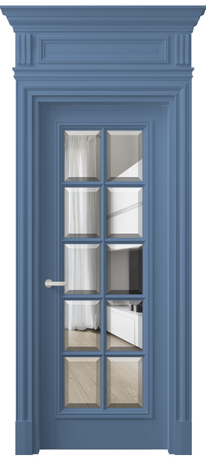 Межкомнатная дверь Antique 7310 Бук белоснежный Прозрачное стекло с фацетом, 6 мм Цена 197560 ₽ | Volhovec