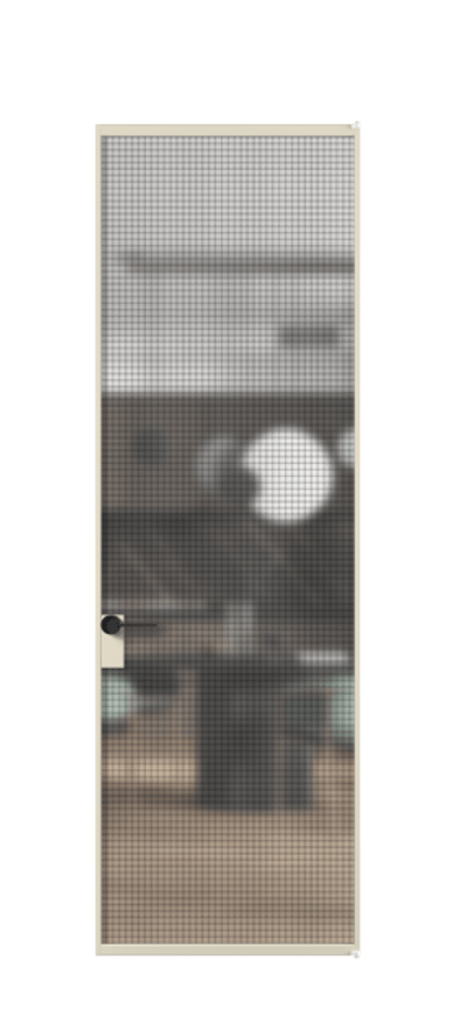 Алюминиевая дверь АЛПЛ040.01 Алюминий бежево-серый Декоративное стекло с сеткой "Mesh silver", триплекс Цена 138130  | Volhovec