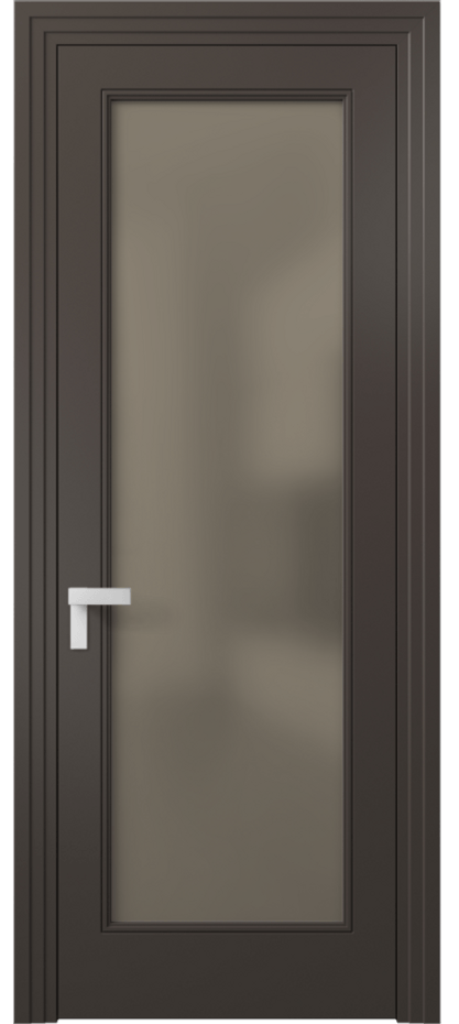 Межкомнатная дверь Рокка 8300 Матовый антрацит Сатинированное бронзовое стекло, триплекс Цена 99480 ₽ | Volhovec