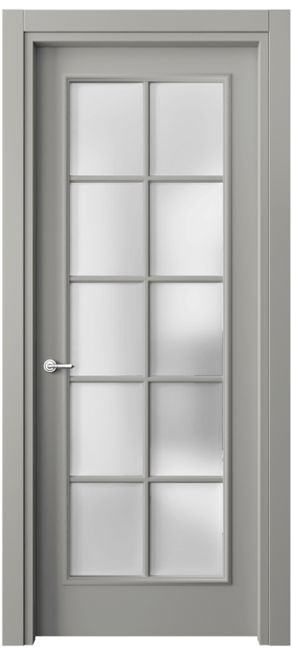 Межкомнатная дверь Paris 8102 Матовый нейтральный серый Сатинированное стекло Цена 79640 ₽| Volhovec