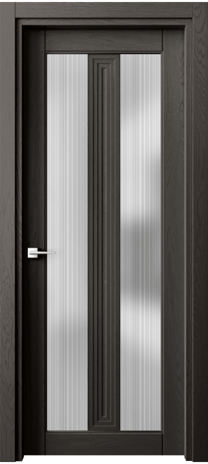 Межкомнатная дверь Ego 6122 Дуб антрацит Сатинированное стекло "Дождь" Цена 134860 ₽ | Volhovec