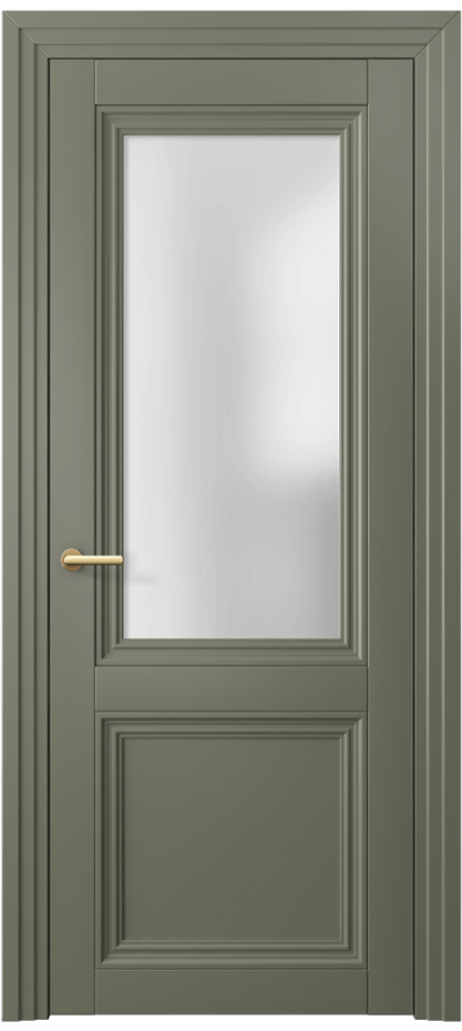 Межкомнатная дверь Центро 2524 Матовый оливковый тёмный Сатинированное стекло Цена 74640 ₽ | Volhovec
