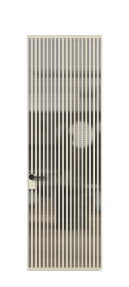 Алюминиевая дверь АЛПЛ040.06 Алюминий бежево-серый Декоративное стекло с сеткой "Mesh silver", триплекс Цена 219880  | Volhovec