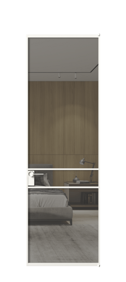 Алюминиевая дверь АЛПЛ040.02 Алюминий Белый Рефлективное серое стекло "Stopsol", калёное Цена 161670  | Volhovec