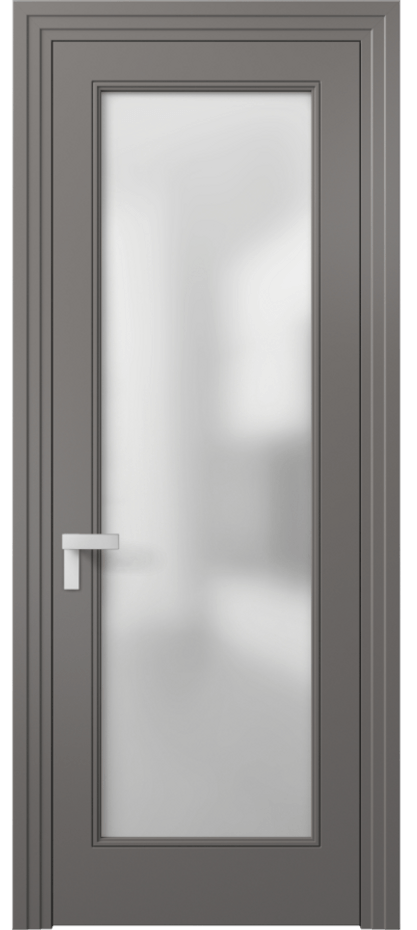 Межкомнатная дверь Rocca 8300 Матовый классический серый Сатинированное стекло Цена 78451 ₽ | Volhovec