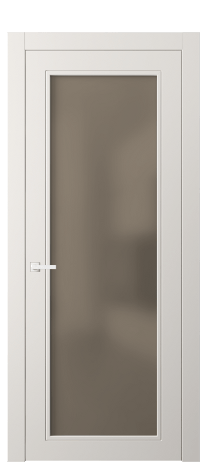 Межкомнатная дверь Neo Classic 8000 Матовый пудровый белый Сатинированное бронзовое стекло, триплекс Цена 69431 ₽ | Volhovec