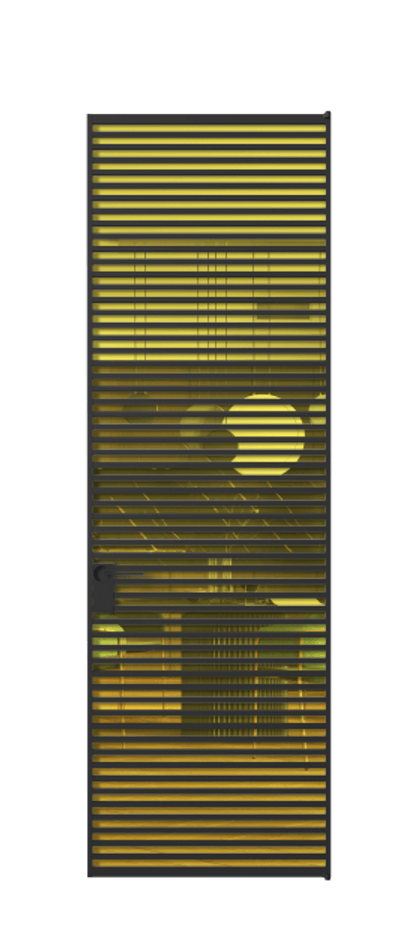 Алюминиевая дверь АЛПЛ040.07 Алюминий Черный Прозрачное жёлтое стекло, триплекс Цена 229890  | Volhovec