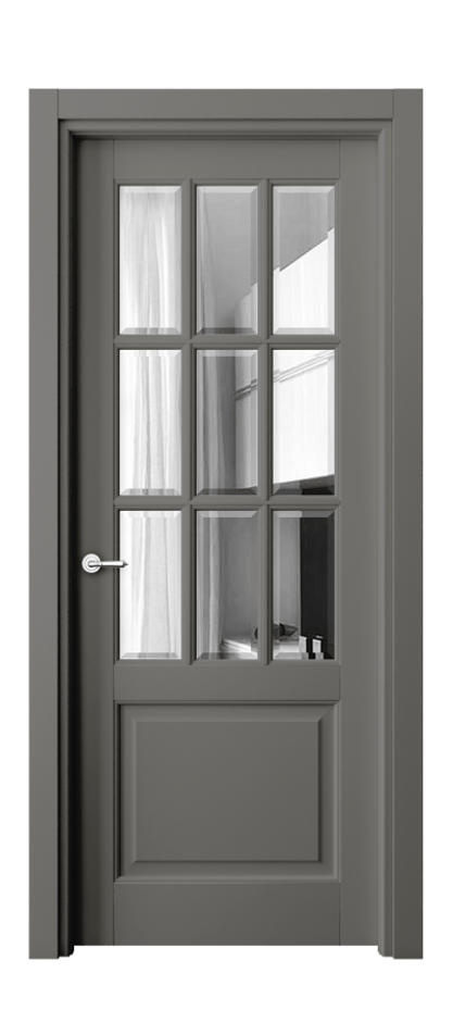 Дверь межкомнатная Тоскана Грильято 6312 Матовый классический серый Двустороннее зеркало с фацетом, триплекс Гладкий наличник МКЛС Цена 142680 ₽ Наличники уже входят в базовый комплект. Фабрика дверей Волховец 8 (800) 551 43 19 Межкомнатная дверь Тоскана Грильято 6312 Матовый классический серый Двустороннее зеркало с фацетом, триплекс Цена 142680 ₽ | Volhovec