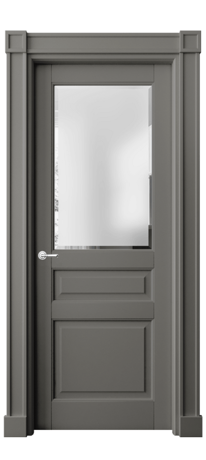 Дверь межкомнатная Тоскана Плано 6304 Матовый классический серый Сатинированное стекло с фацетом Гладкие пилястры с квадратными розетками МКЛС Цена 160610 ₽ Наличники уже входят в базовый комплект. Фабрика дверей Волховец 8 (800) 551 43 19 Межкомнатная дверь Тоскана Плано 6304 Матовый классический серый Сатинированное стекло с фацетом Цена 160610 ₽ | Volhovec