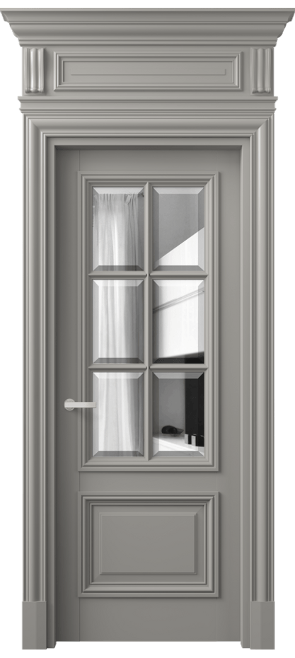 Межкомнатная дверь Антик 7312 Матовый нейтральный серый Двустороннее зеркало с фацетом, триплекс Цена 202080 ₽ | Volhovec