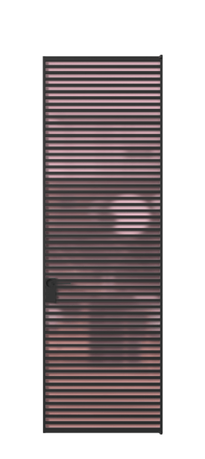 Алюминиевая дверь АЛПЛ040.07 Алюминий Черный Сатинированное розовое стекло, триплекс Цена 229890  | Volhovec