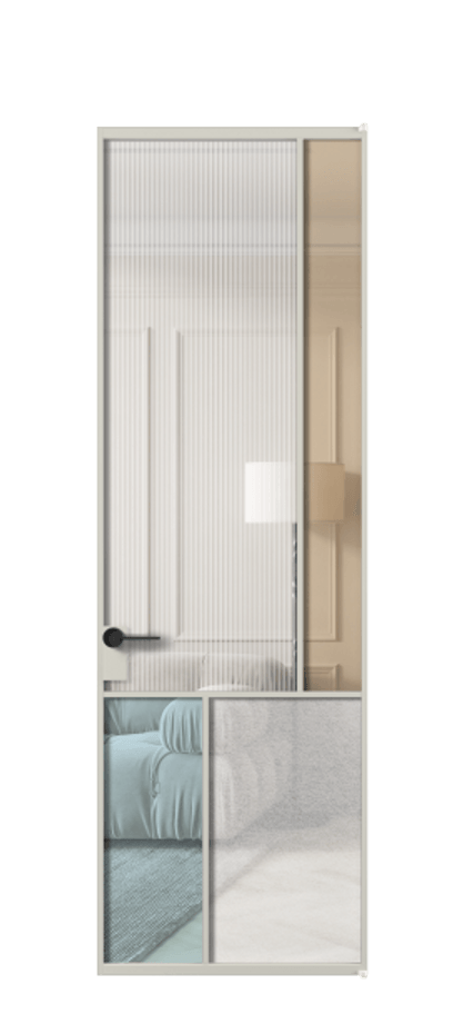 Межкомнатная дверь Mosaic АЛПЛ041.21 Алюминий тёплый серый Комбинация стекол Группы 1 и Группы 3 Цена 189060 ₽ | Volhovec