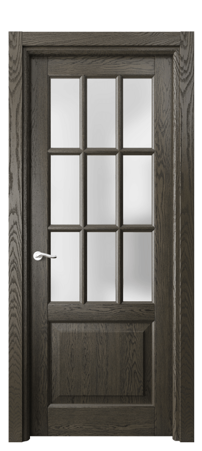 Межкомнатная дверь Лигнум 0748 Дуб серый брашированный Сатинированное стекло Цена 206400 ₽ | Volhovec