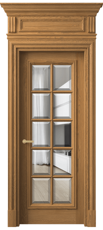 Межкомнатная дверь Antique 7310 Дуб солнечный матовый Прозрачное стекло с фацетом Цена 14540 AZE | Volhovec