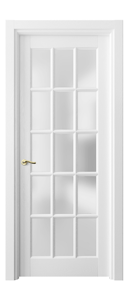Межкомнатная дверь Лигнум 0708 Дуб белоснежный Сатинированное стекло Цена 187440 ₽ | Volhovec