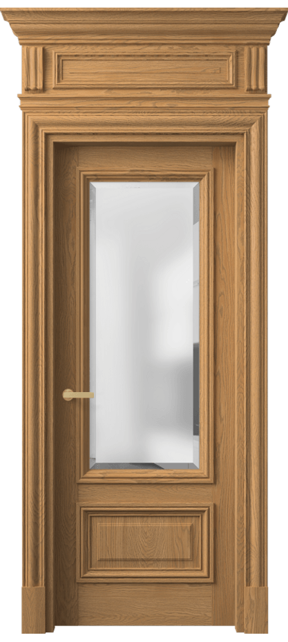 Межкомнатная дверь Антик 7306 Дуб пшеничный матовый Сатинированное стекло с фацетом Цена 317940 ₽ | Volhovec