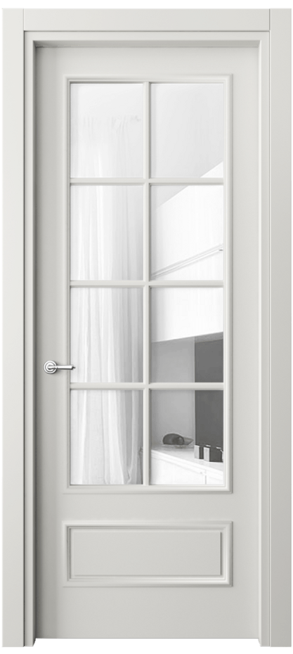 Межкомнатная дверь Paris 8112 Матовый серый Прозрачное стекло Цена 79640 ₽| Volhovec