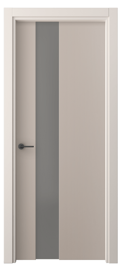 Межкомнатная дверь Freedom 4224 ПЭТ серо-коричневый  Сатинированное серое стекло, триплекс, 8 мм Цена 31770 ₽ | Volhovec