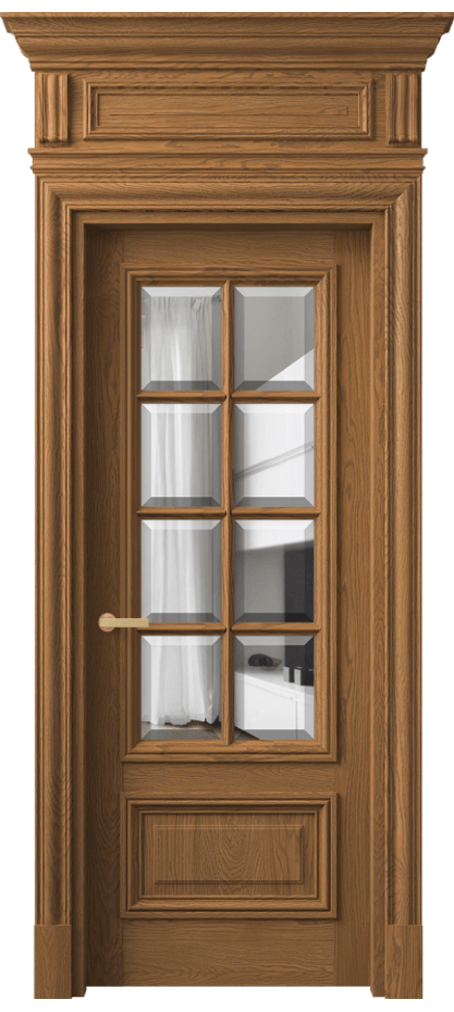 Межкомнатная дверь Антик 7316 Дуб пряный матовый Прозрачное стекло с фацетом Цена 352980 ₽ | Volhovec