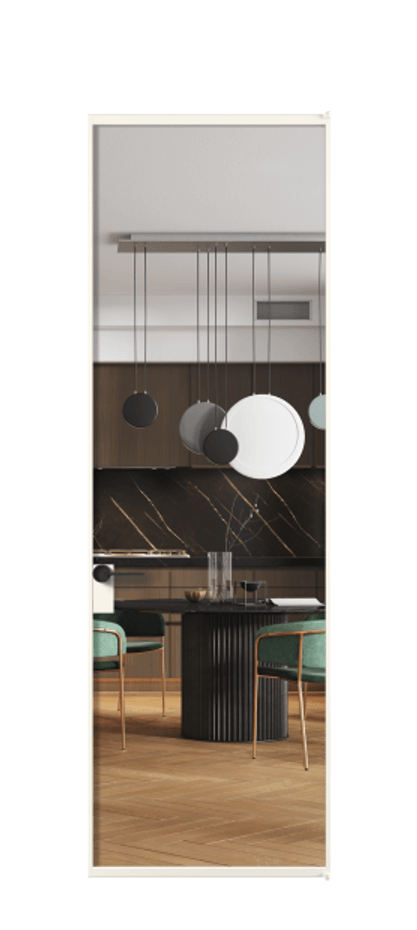 Алюминиевая дверь АЛПЛ040.01 Алюминий пудровый белый Прозрачное стекло "Crystal Vision", калёное Цена 160350  | Volhovec