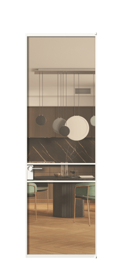 Алюминиевая дверь АЛПЛ040.02 Алюминий Белый Прозрачное оранжевое стекло, триплекс Цена 152870  | Volhovec