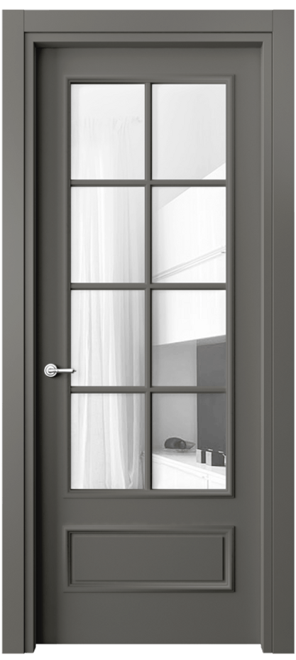 Дверь межкомнатная Paris 8112 Матовый классический серый Прозрачное стекло, 4 мм Гладкий наличник МКЛС Цена 390610 AMD Наличники уже входят в базовый комплект. Фабрика дверей Волховец 8 (800) 551 43 19 Межкомнатная дверь Paris 8112 Матовый классический серый Прозрачное стекло, 4 мм Цена 390610 AMD| Volhovec