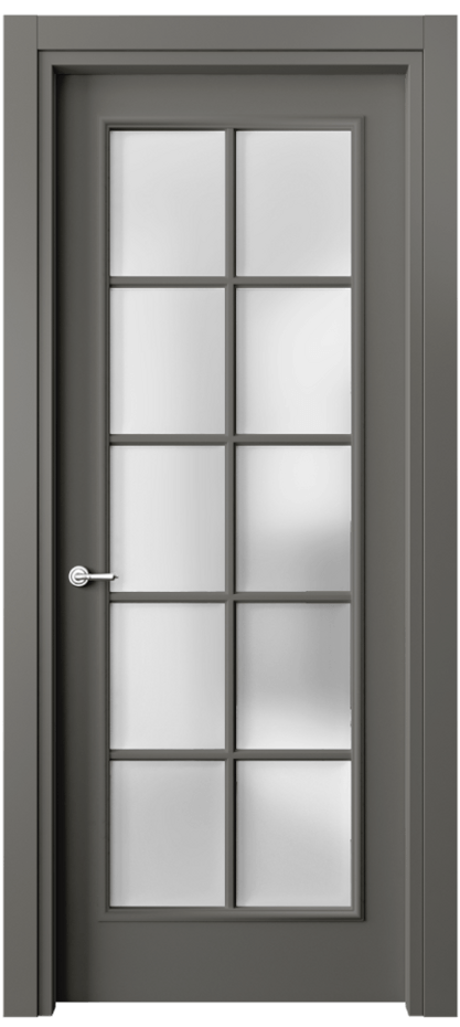 Межкомнатная дверь Париж 8102 Матовый классический серый Сатинированное стекло Цена 92400 ₽| Volhovec