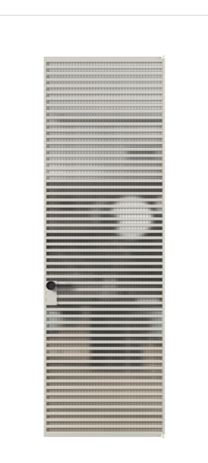 Алюминиевая дверь АЛПЛ040.07 Алюминий тёплый серый Декоративное стекло с сеткой "Mesh silver", триплекс Цена 201360  | Volhovec