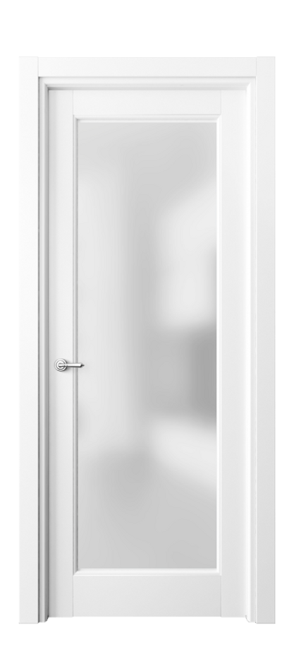 Межкомнатная дверь Тоскана Элегантэ 6300 Матовый белоснежный Сатинированное стекло Цена 92299 ₽ | Volhovec