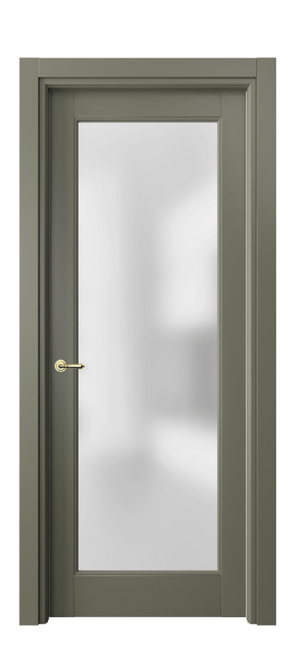 Межкомнатная дверь Тоскана Литера 6300 Матовый оливковый тёмный Сатинированное стекло Цена 113520 ₽ | Volhovec