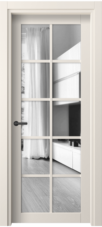 Межкомнатная дверь Нео 2106 ПЭТ кремово-белый Двустороннее зеркало, триплекс Цена 37470 ₽ | Volhovec