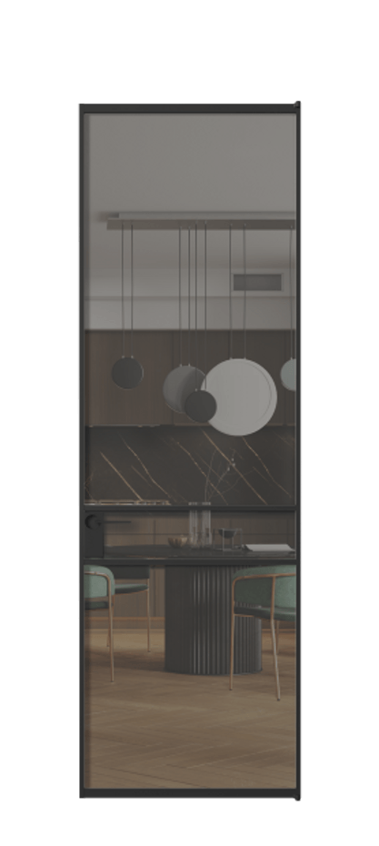 Алюминиевая дверь АЛПЛ040.02 Алюминий Черный Прозрачное серое стекло, триплекс Цена 143980  | Volhovec