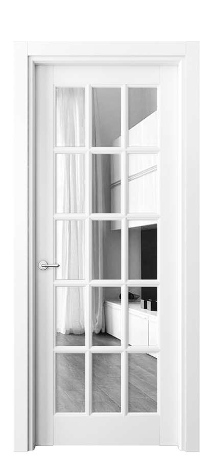 Межкомнатная дверь Тоскана Грильято 6311 Матовый белоснежный Двустороннее зеркало, триплекс Цена 137880 ₽ | Volhovec